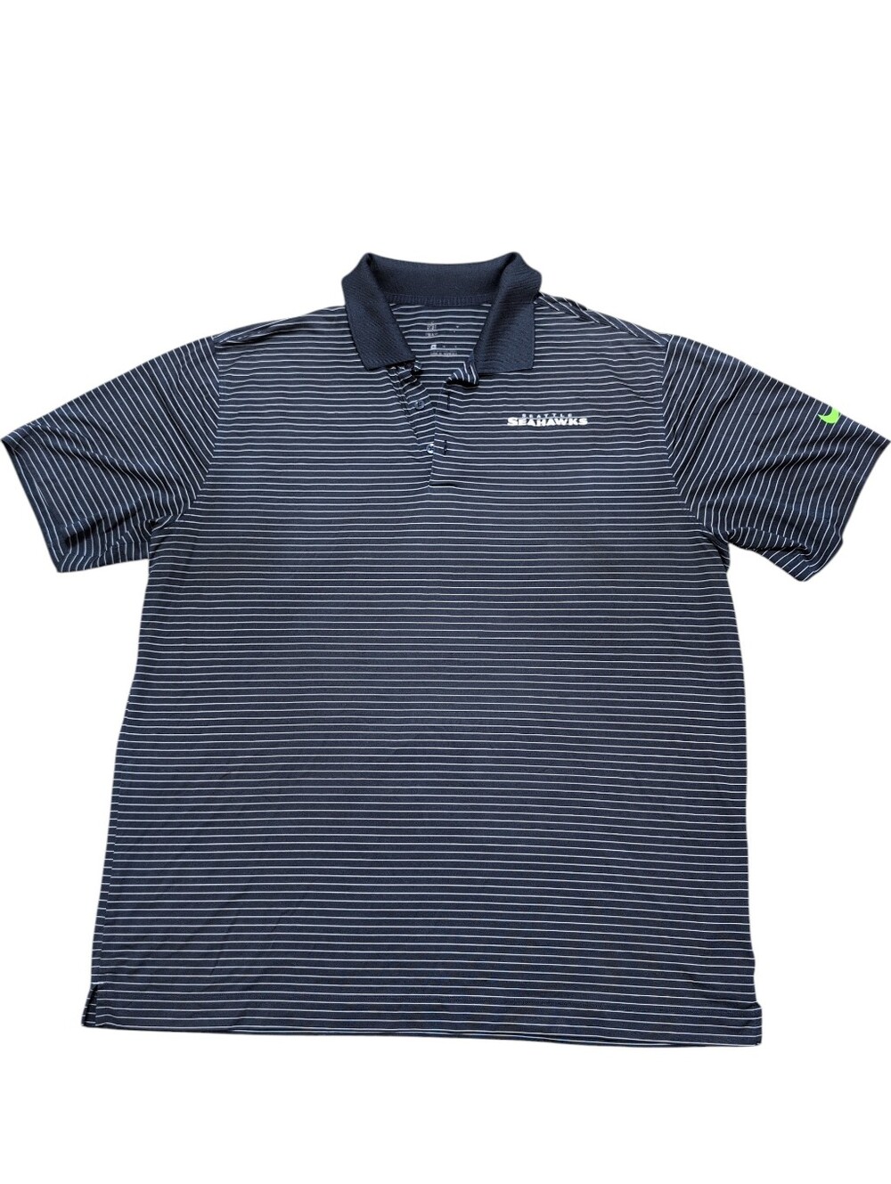 Seattle Seahawks Striped Polo Nike Men's Size XL Navy Blue‎ NFL Football Fanatic